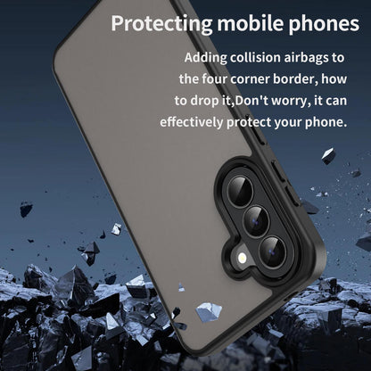 For Galaxy A57 5G Fanying Series PC Hybrid TPU Translucent Frosted Phone Case - Translucent Black - EDA009918808A