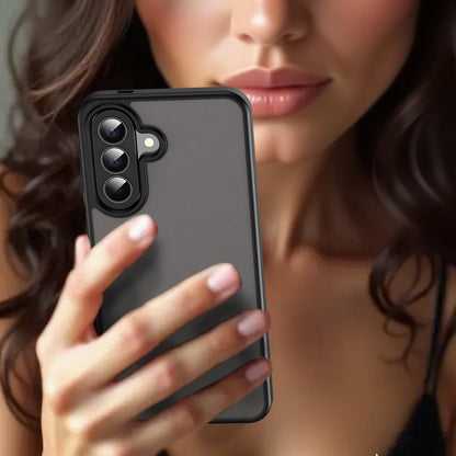For Galaxy A57 5G Fanying Series PC Hybrid TPU Translucent Frosted Phone Case - Translucent Black - EDA009918808A