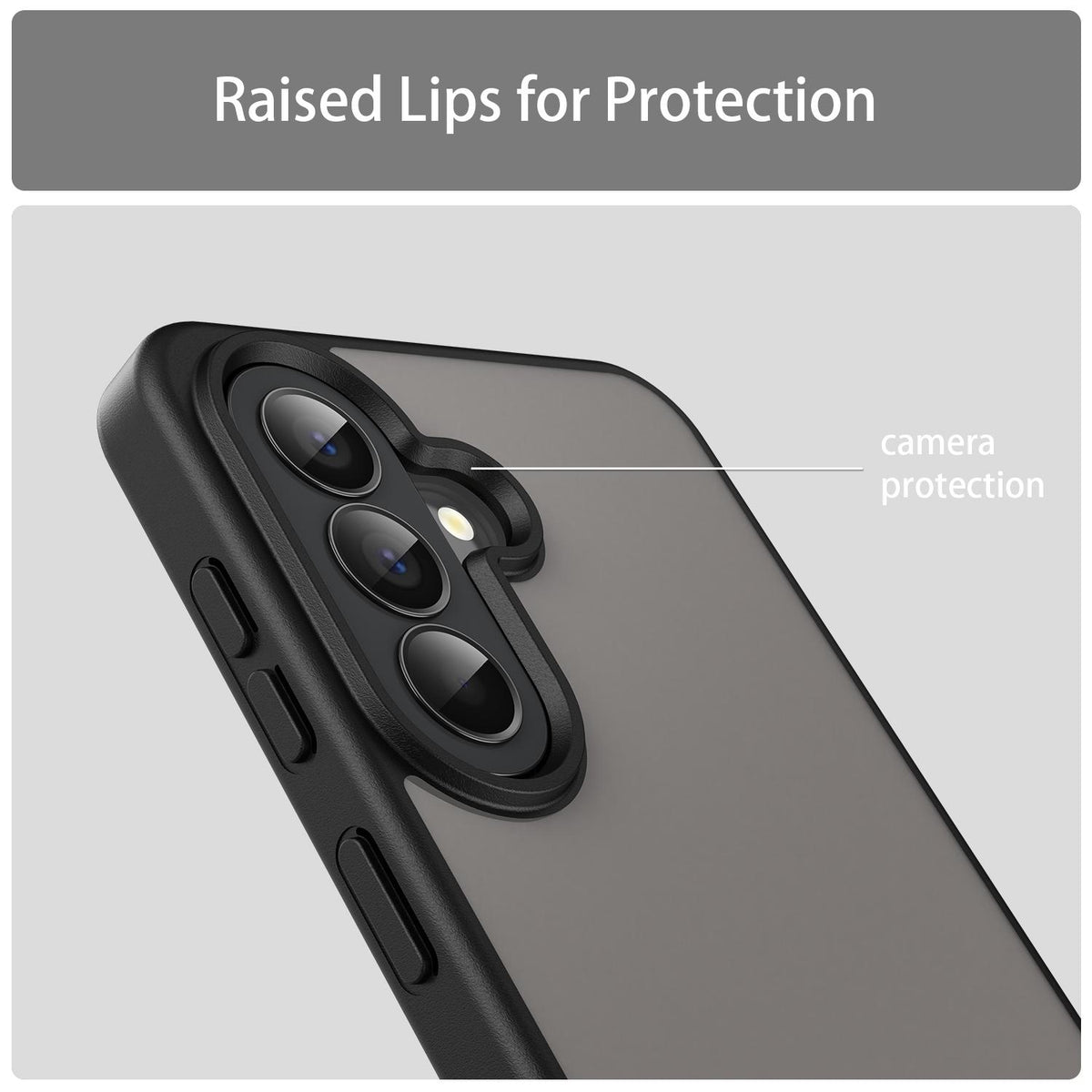 For Galaxy A57 5G Fanying Series PC Hybrid TPU Translucent Frosted Phone Case - Translucent Black - EDA009918808A
