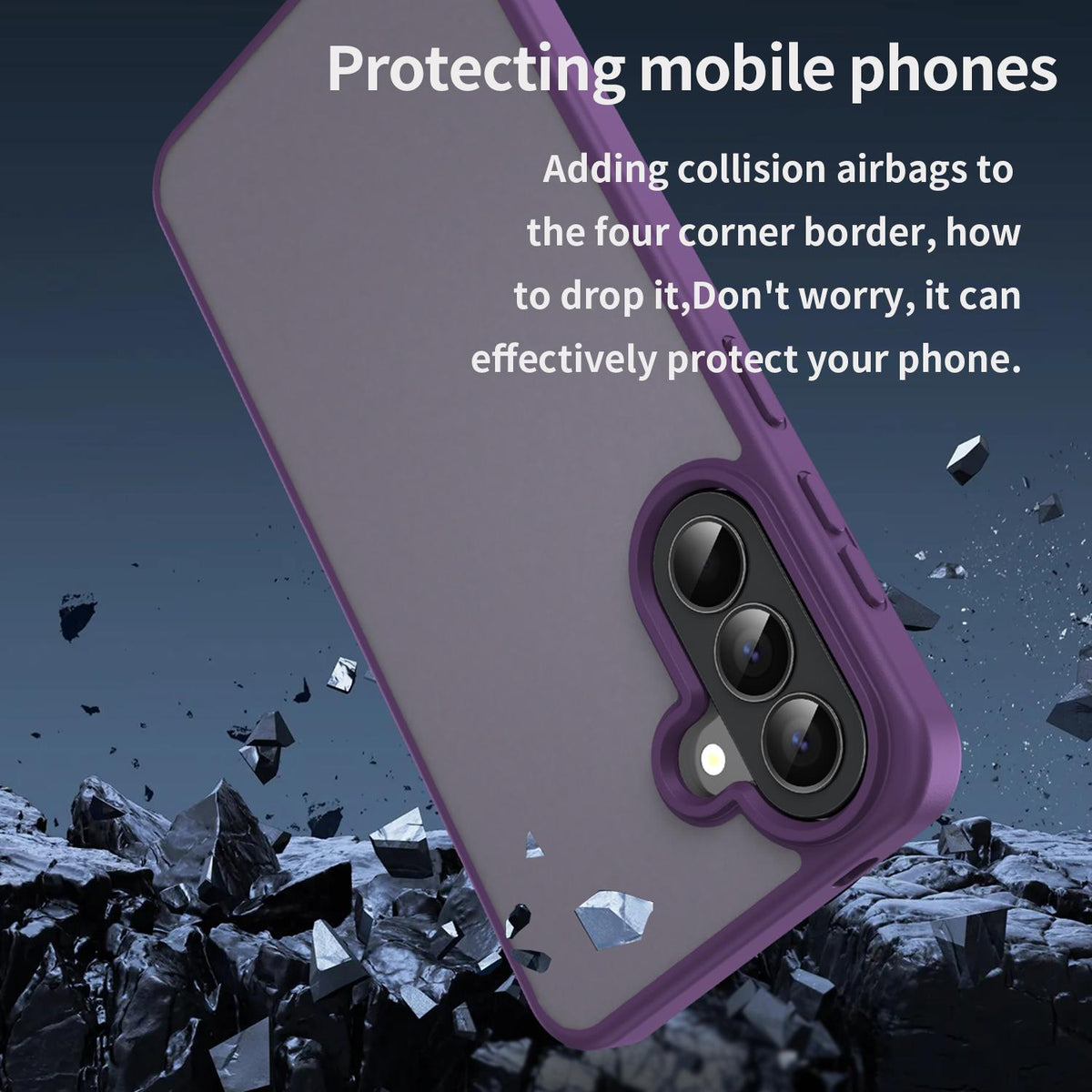 For Galaxy A57 5G Fanying Series PC Hybrid TPU Translucent Frosted Phone Case - Crystal Purple - EDA009918808B