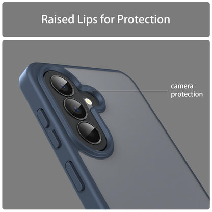 For Galaxy A57 5G Fanying Series PC Hybrid TPU Translucent Frosted Phone Case - Cyan Blue - EDA009918808C