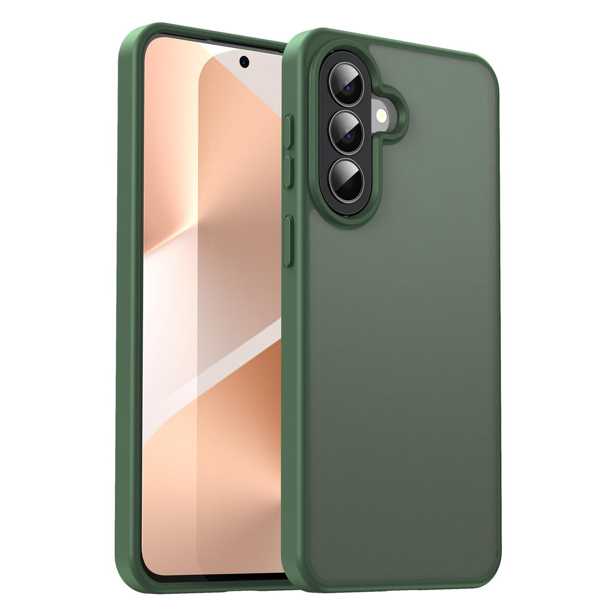 For Galaxy A57 5G Fanying Series PC Hybrid TPU Translucent Frosted Phone Case - Olive Green - EDA009918808D