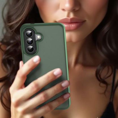 For Galaxy A57 5G Fanying Series PC Hybrid TPU Translucent Frosted Phone Case - Olive Green - EDA009918808D