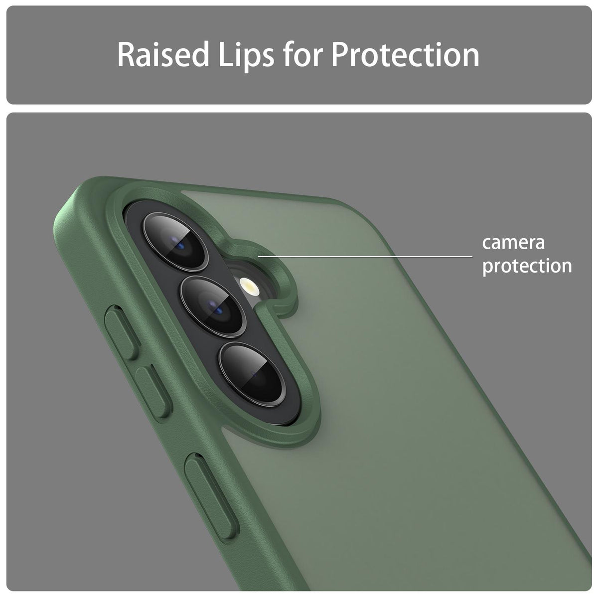 For Galaxy A57 5G Fanying Series PC Hybrid TPU Translucent Frosted Phone Case - Olive Green - EDA009918808D