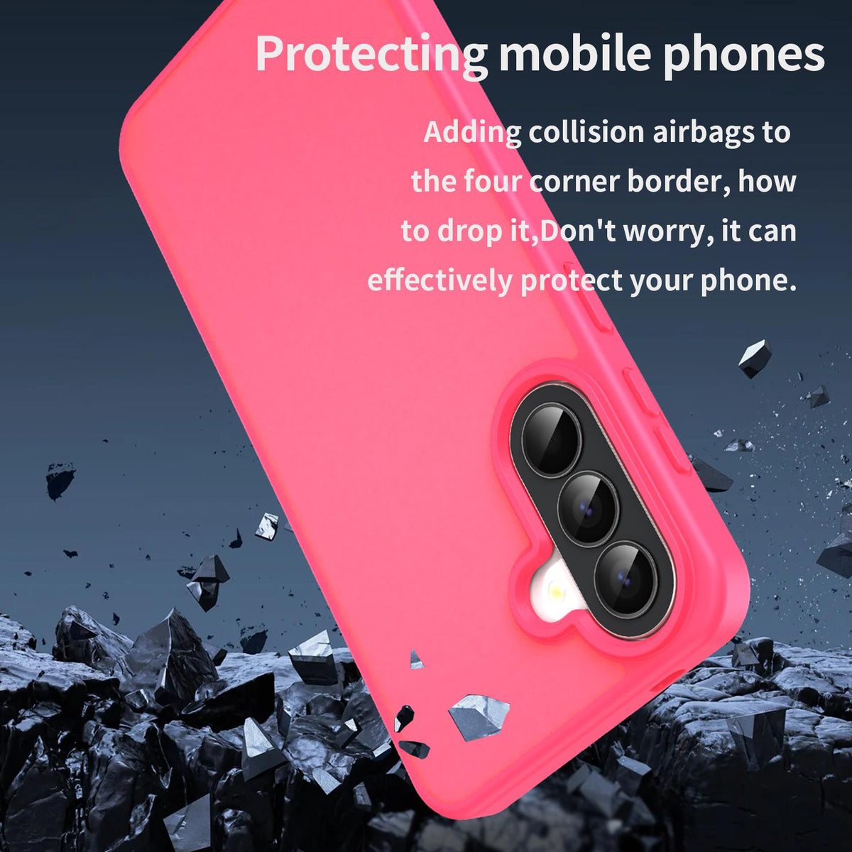 For Galaxy A57 5G Fanying Series PC Hybrid TPU Translucent Frosted Phone Case - Rose Red - EDA009918808E