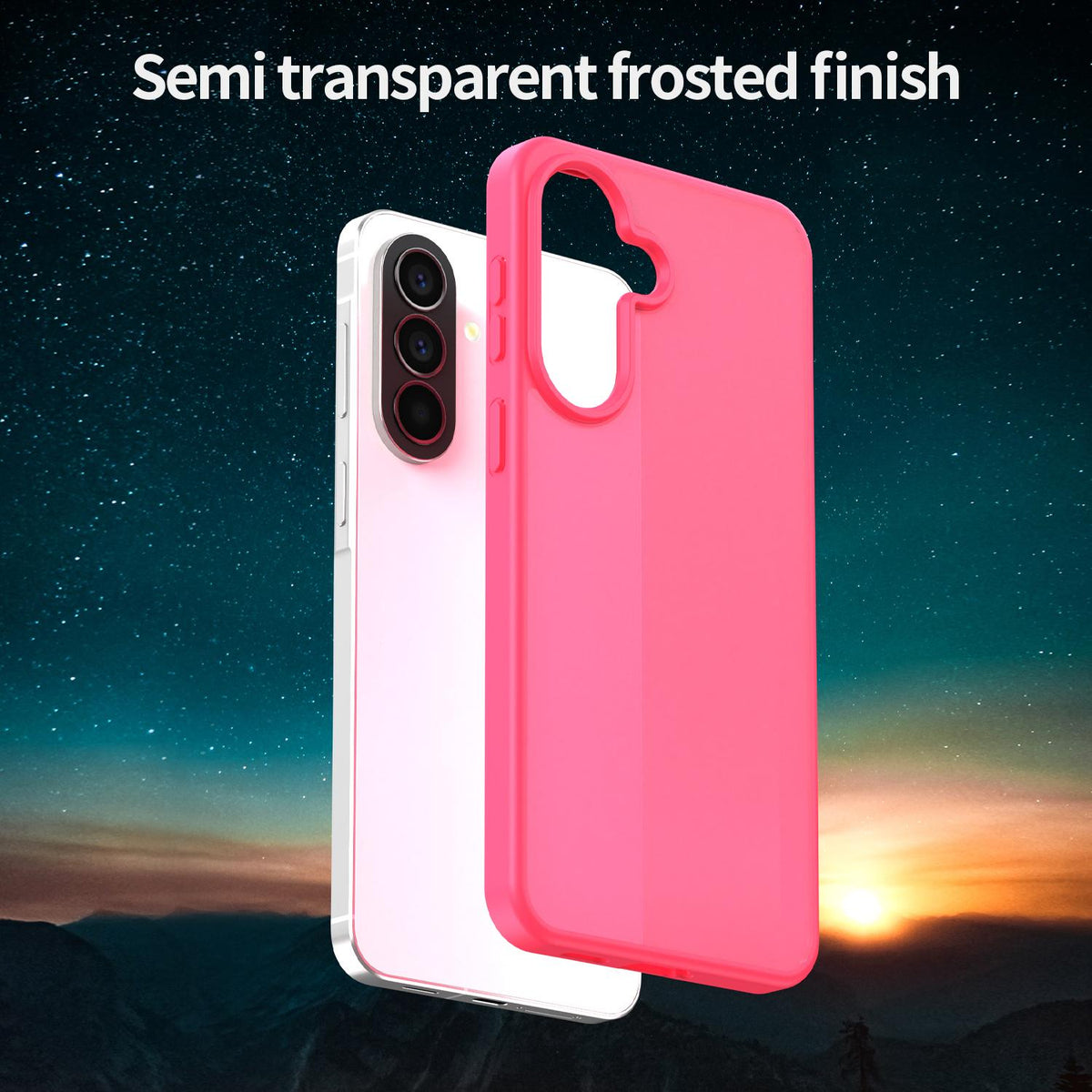 For Galaxy A57 5G Fanying Series PC Hybrid TPU Translucent Frosted Phone Case - Rose Red - EDA009918808E