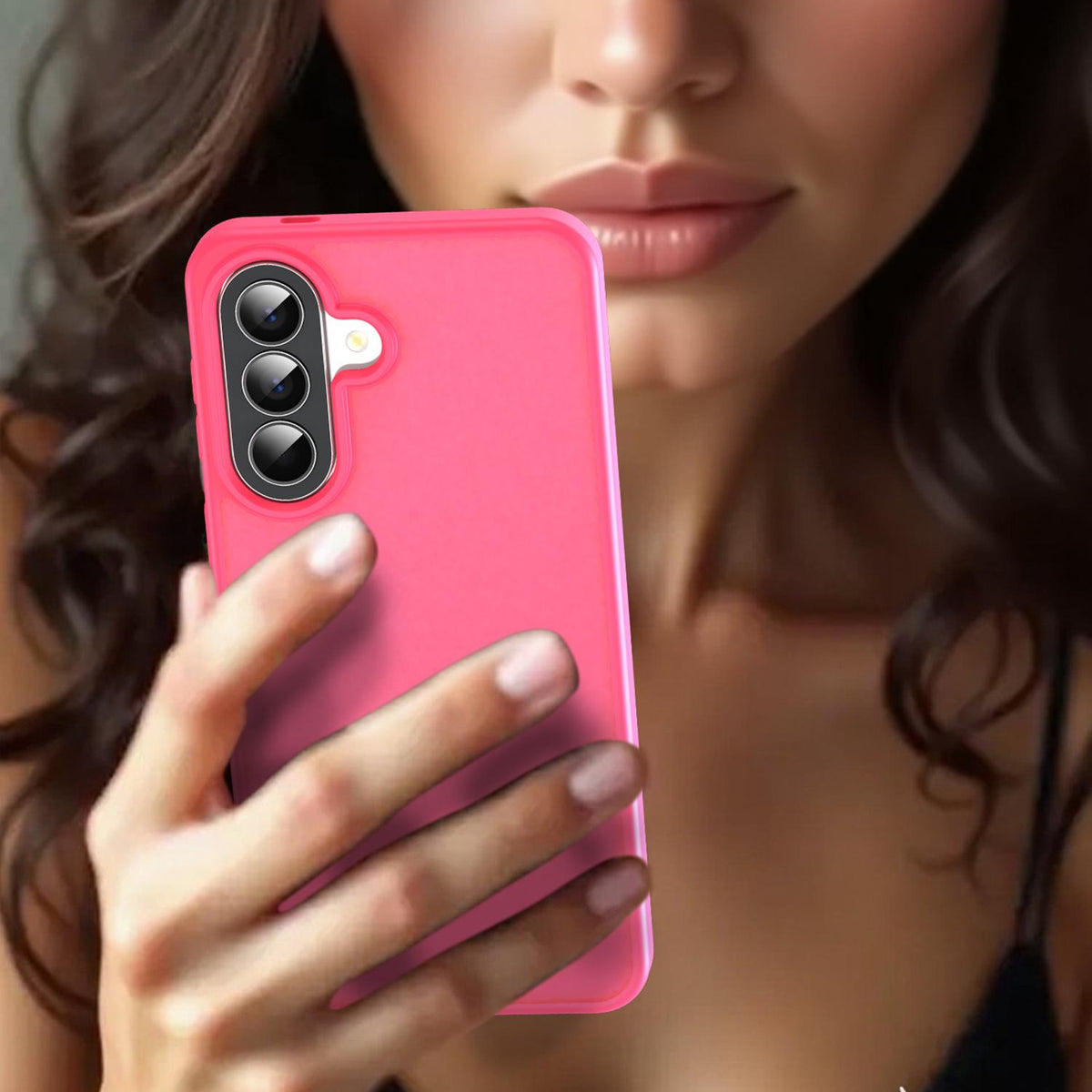 For Galaxy A57 5G Fanying Series PC Hybrid TPU Translucent Frosted Phone Case - Rose Red - EDA009918808E