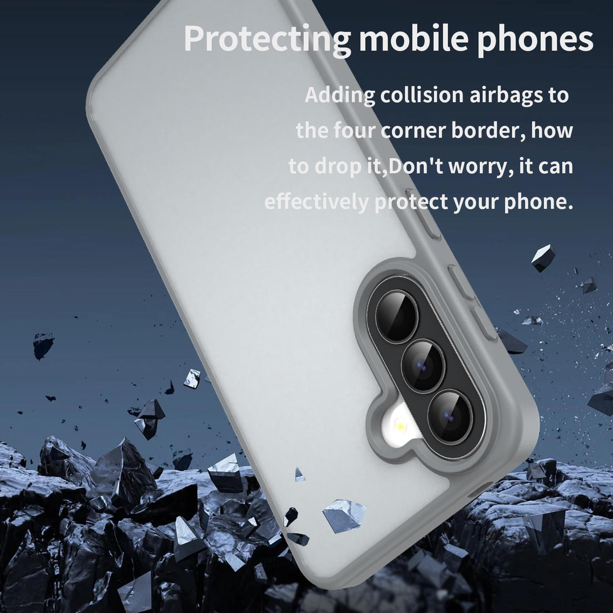 For Galaxy A57 5G Fanying Series PC Hybrid TPU Translucent Frosted Phone Case - Silver Grey - EDA009918808F