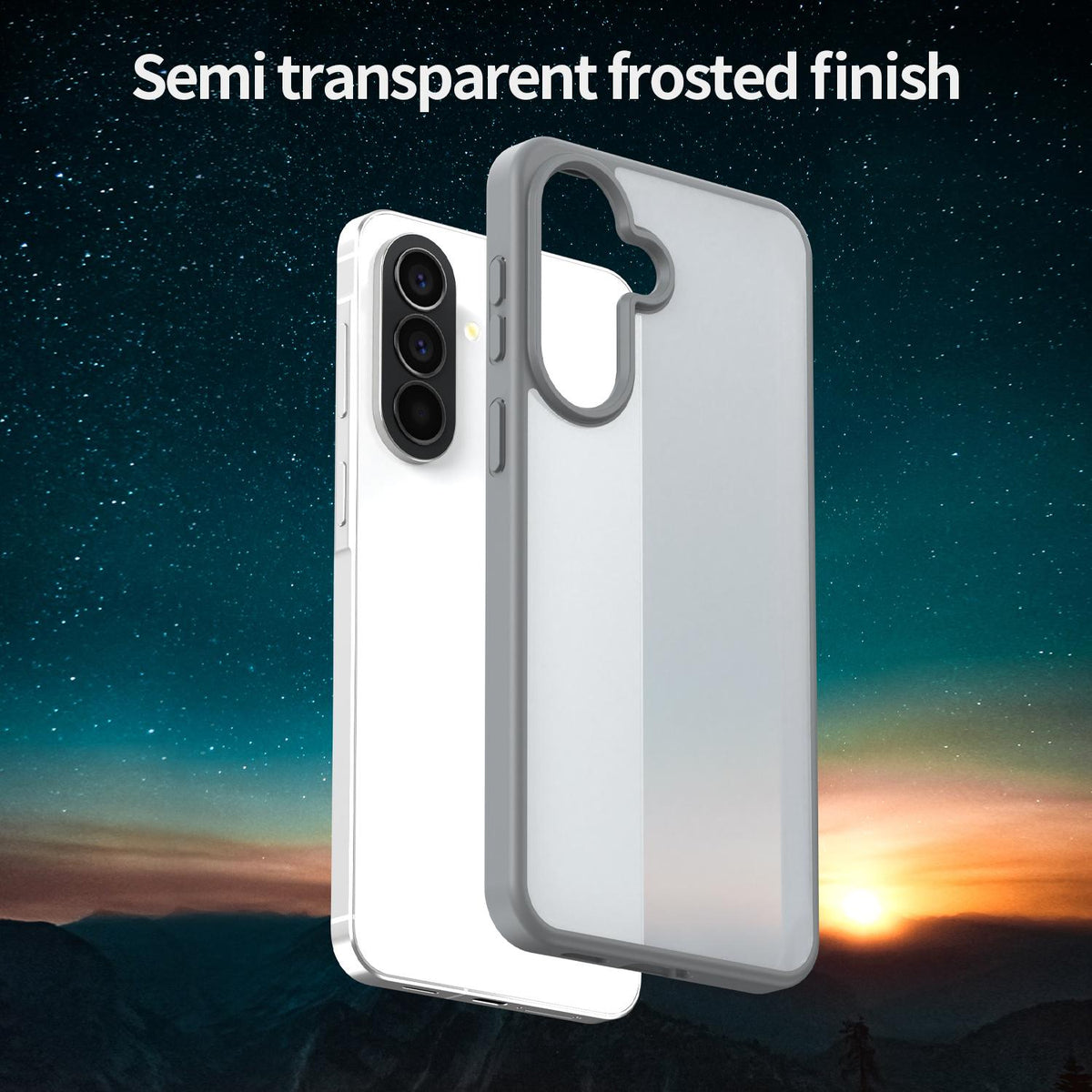 For Galaxy A57 5G Fanying Series PC Hybrid TPU Translucent Frosted Phone Case - Silver Grey - EDA009918808F