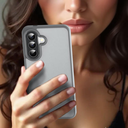 For Galaxy A57 5G Fanying Series PC Hybrid TPU Translucent Frosted Phone Case - Silver Grey - EDA009918808F