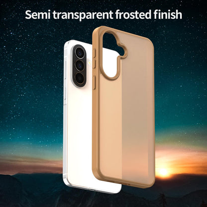 For Galaxy A57 5G Fanying Series PC Hybrid TPU Translucent Frosted Phone Case - Desert Gold - EDA009918808G