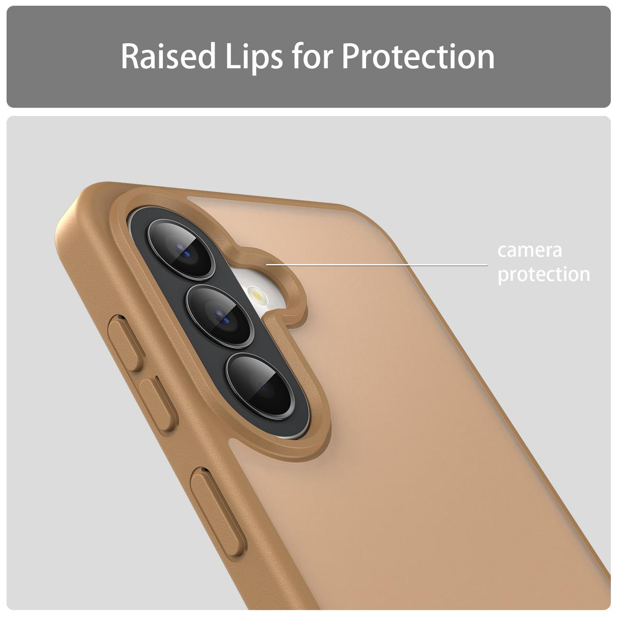 For Galaxy A57 5G Fanying Series PC Hybrid TPU Translucent Frosted Phone Case - Desert Gold - EDA009918808G