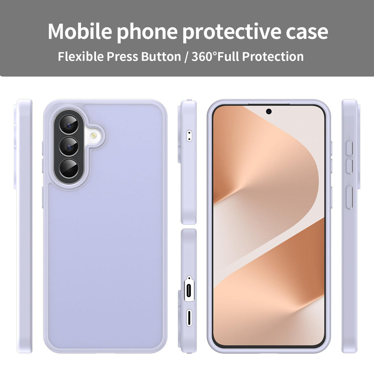 For Galaxy A57 5G Fanying Series PC Hybrid TPU Translucent Frosted Phone Case - Lavender - EDA009918808H