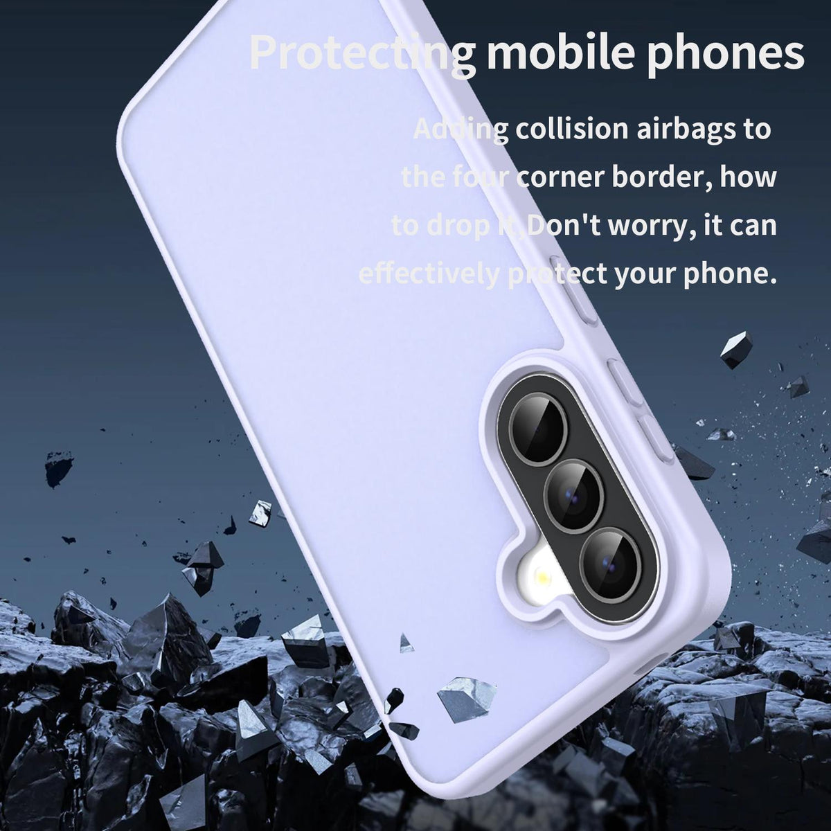 For Galaxy A57 5G Fanying Series PC Hybrid TPU Translucent Frosted Phone Case - Lavender - EDA009918808H