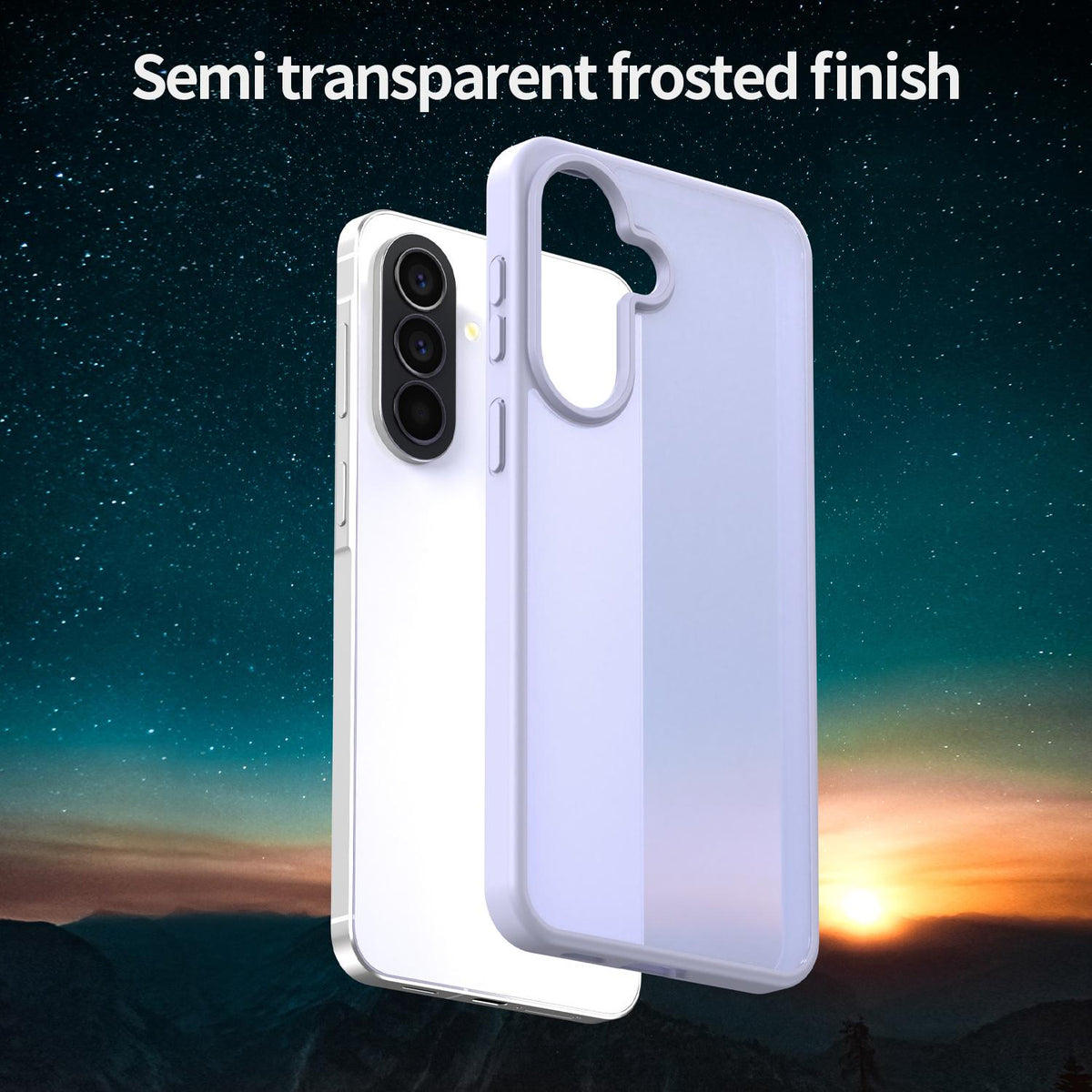 For Galaxy A57 5G Fanying Series PC Hybrid TPU Translucent Frosted Phone Case - Lavender - EDA009918808H