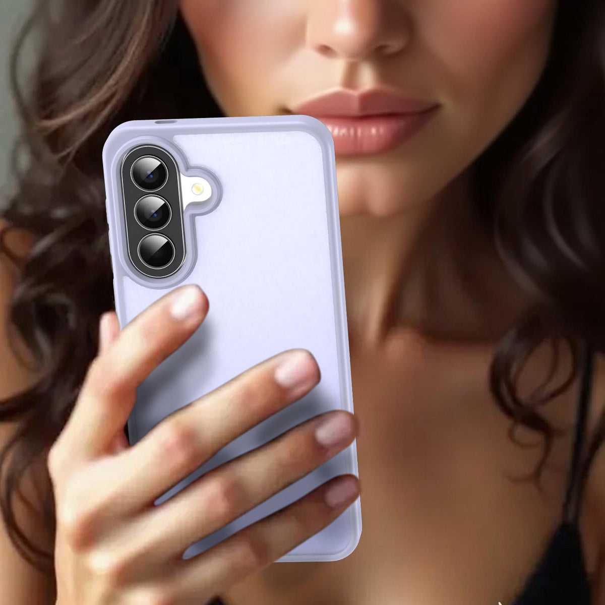 For Galaxy A57 5G Fanying Series PC Hybrid TPU Translucent Frosted Phone Case - Lavender - EDA009918808H