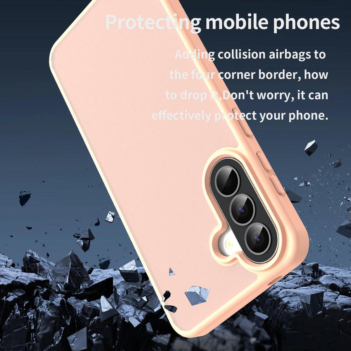 For Galaxy A57 5G Fanying Series PC Hybrid TPU Translucent Frosted Phone Case - Rouge Powder - EDA009918808I
