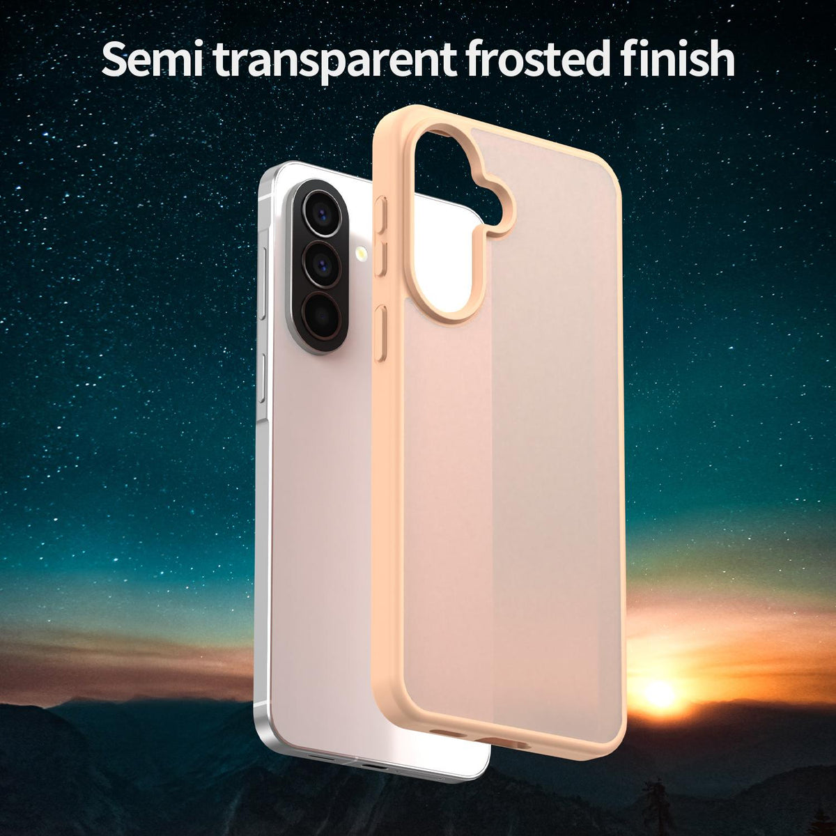 For Galaxy A57 5G Fanying Series PC Hybrid TPU Translucent Frosted Phone Case - Rouge Powder - EDA009918808I