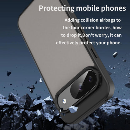 For Google Pixel 9 Fanying Series PC Hybrid TPU Translucent Frosted Phone Case - Translucent Black - EDA009919201A