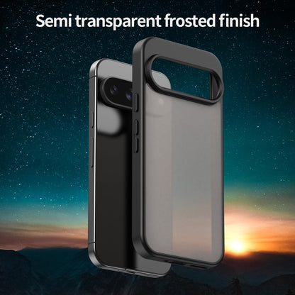 For Google Pixel 9 Fanying Series PC Hybrid TPU Translucent Frosted Phone Case - Translucent Black - EDA009919201A