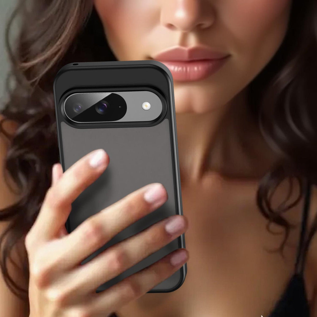 For Google Pixel 9 Fanying Series PC Hybrid TPU Translucent Frosted Phone Case - Translucent Black - EDA009919201A