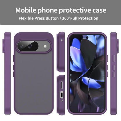 For Google Pixel 9 Fanying Series PC Hybrid TPU Translucent Frosted Phone Case - Crystal Purple - EDA009919201B
