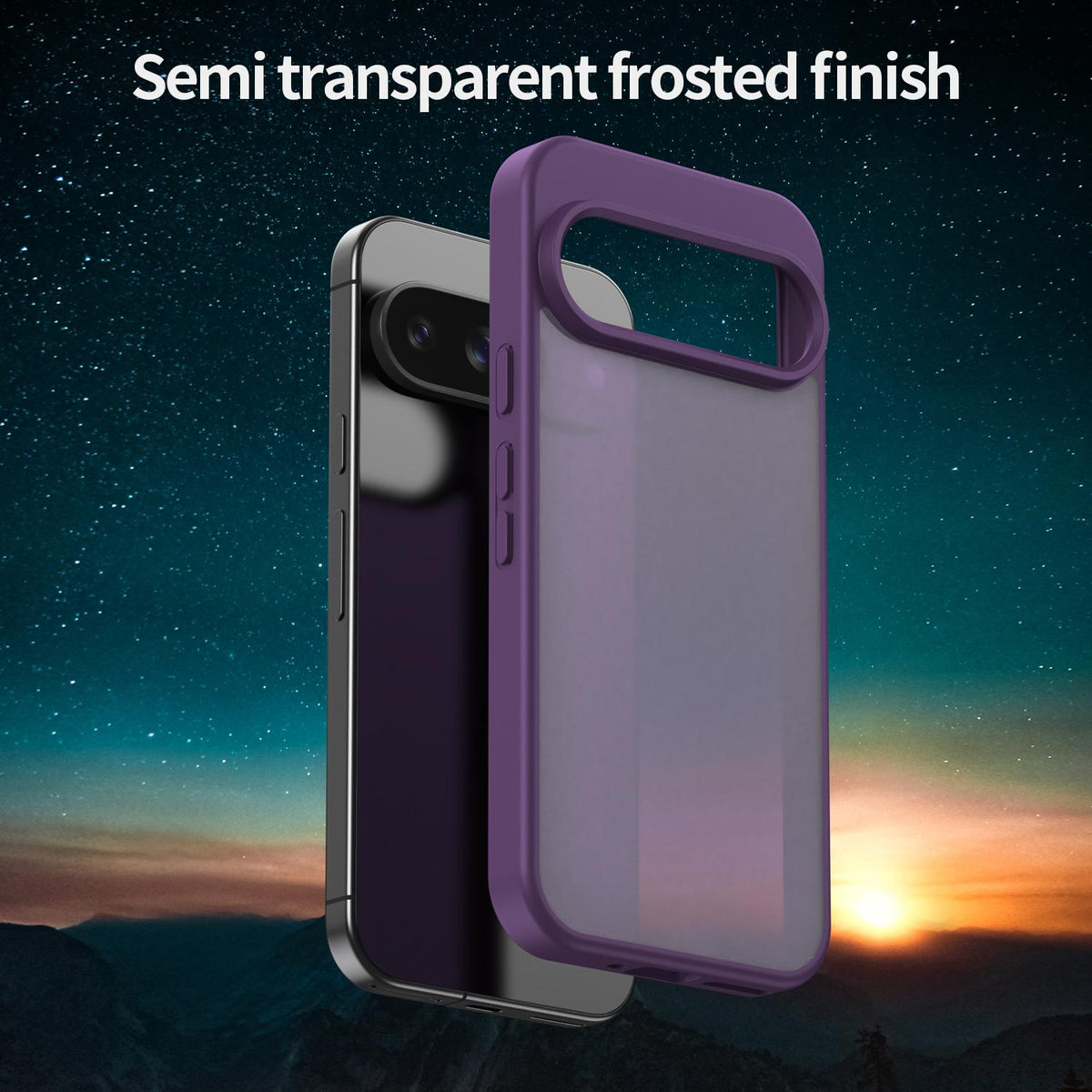 For Google Pixel 9 Fanying Series PC Hybrid TPU Translucent Frosted Phone Case - Crystal Purple - EDA009919201B