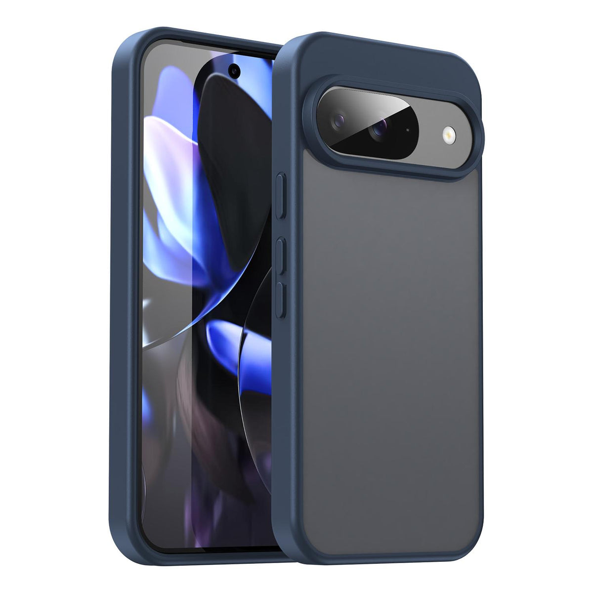 For Google Pixel 9 Fanying Series PC Hybrid TPU Translucent Frosted Phone Case - Cyan Blue - EDA009919201C