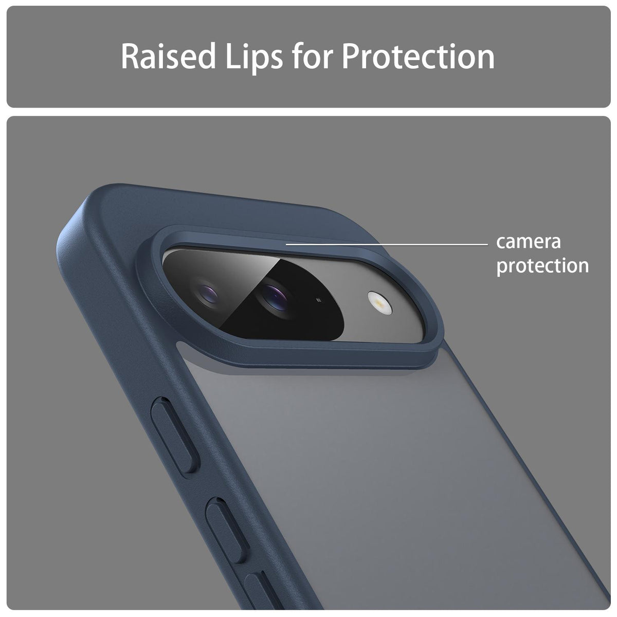 For Google Pixel 9 Fanying Series PC Hybrid TPU Translucent Frosted Phone Case - Cyan Blue - EDA009919201C