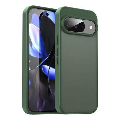 For Google Pixel 9 Fanying Series PC Hybrid TPU Translucent Frosted Phone Case - Olive Green - EDA009919201D