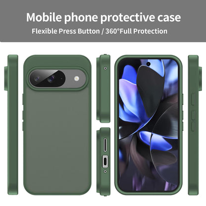 For Google Pixel 9 Fanying Series PC Hybrid TPU Translucent Frosted Phone Case - Olive Green - EDA009919201D