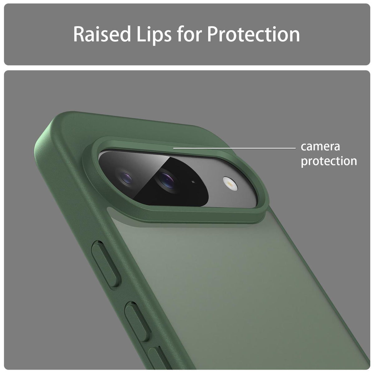 For Google Pixel 9 Fanying Series PC Hybrid TPU Translucent Frosted Phone Case - Olive Green - EDA009919201D