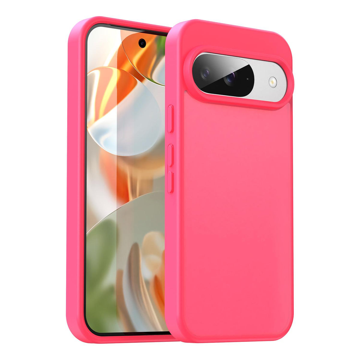For Google Pixel 9 Fanying Series PC Hybrid TPU Translucent Frosted Phone Case - Rose Red - EDA009919201E
