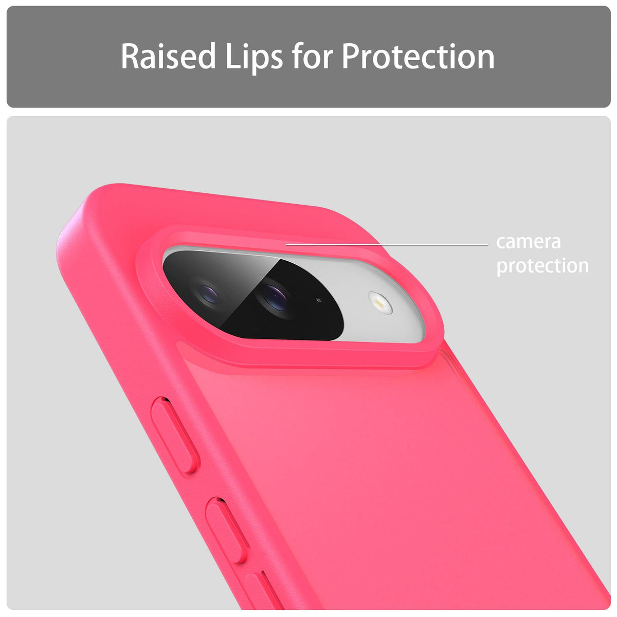 For Google Pixel 9 Fanying Series PC Hybrid TPU Translucent Frosted Phone Case - Rose Red - EDA009919201E