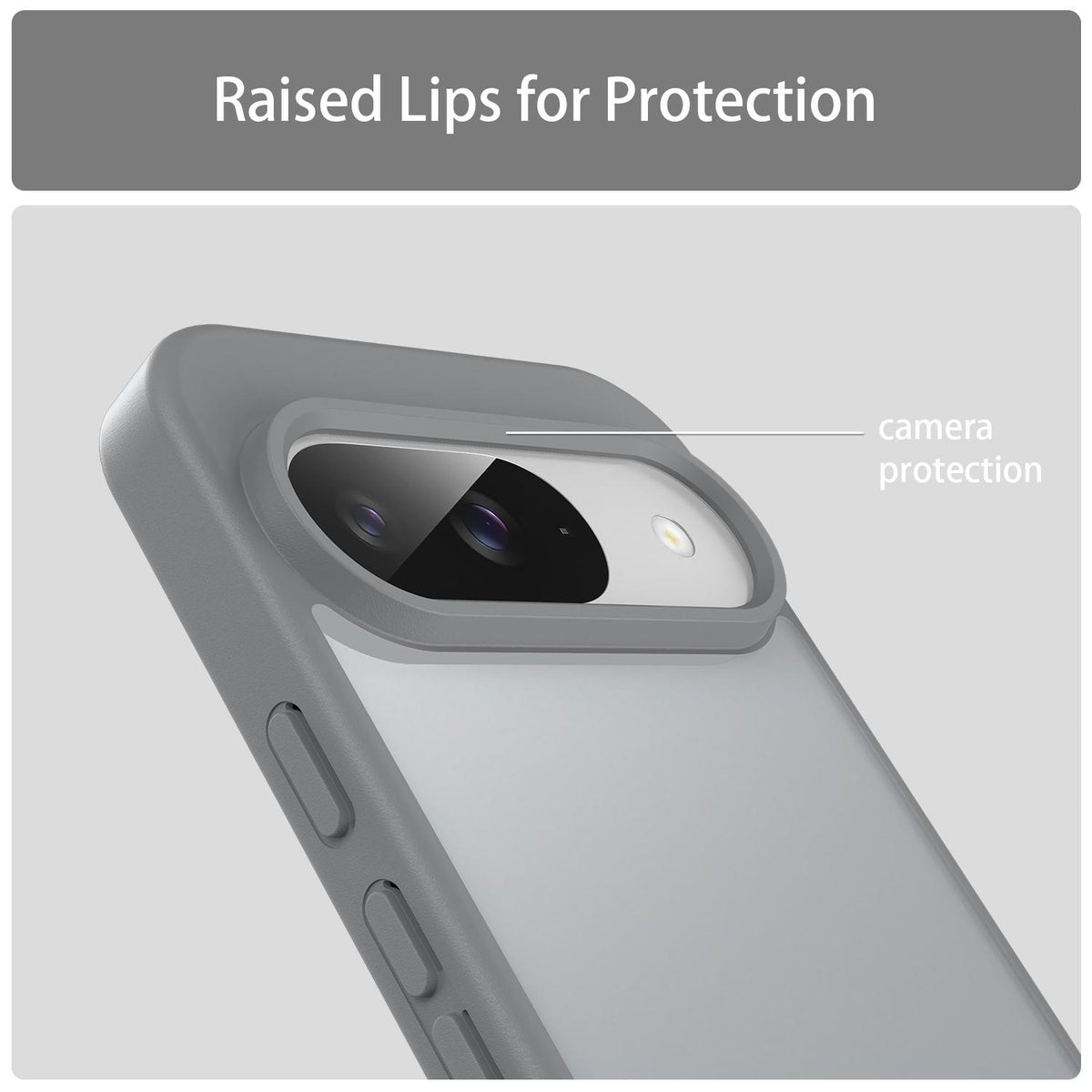 For Google Pixel 9 Fanying Series PC Hybrid TPU Translucent Frosted Phone Case - Silver Grey - EDA009919201F