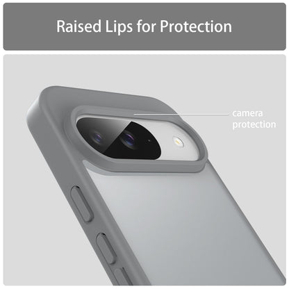 For Google Pixel 9 Fanying Series PC Hybrid TPU Translucent Frosted Phone Case - Silver Grey - EDA009919201F