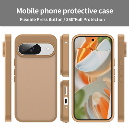 For Google Pixel 9 Fanying Series PC Hybrid TPU Translucent Frosted Phone Case - Desert Gold - EDA009919201G