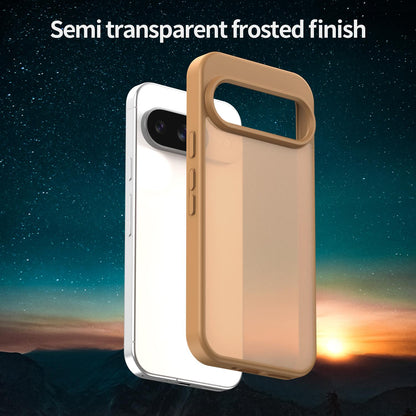 For Google Pixel 9 Fanying Series PC Hybrid TPU Translucent Frosted Phone Case - Desert Gold - EDA009919201G