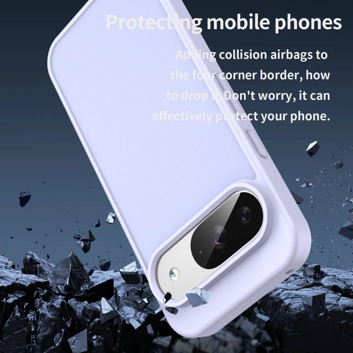 For Google Pixel 9 Fanying Series PC Hybrid TPU Translucent Frosted Phone Case - Lavender - EDA009919201H