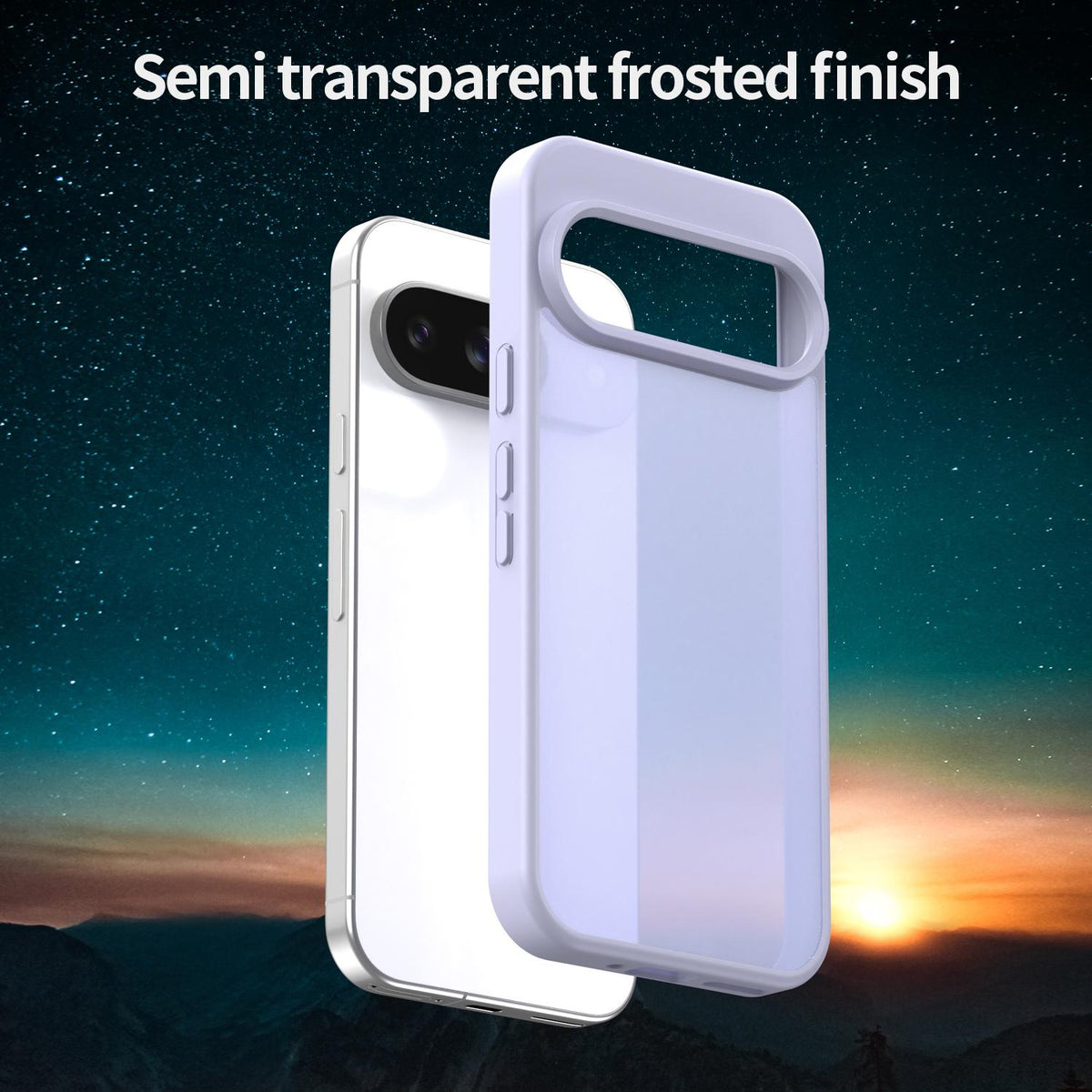 For Google Pixel 9 Fanying Series PC Hybrid TPU Translucent Frosted Phone Case - Lavender - EDA009919201H