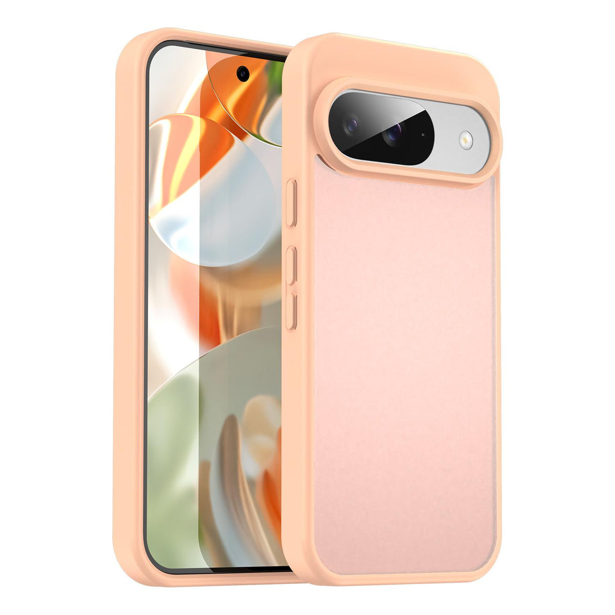 For Google Pixel 9 Fanying Series PC Hybrid TPU Translucent Frosted Phone Case - Rouge Powder - EDA009919201I