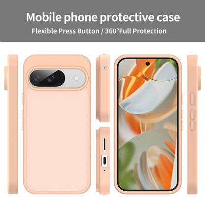 For Google Pixel 9 Fanying Series PC Hybrid TPU Translucent Frosted Phone Case - Rouge Powder - EDA009919201I