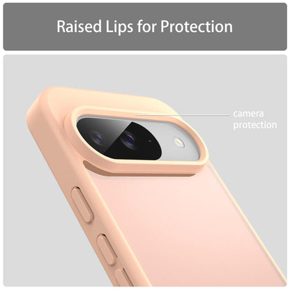 For Google Pixel 9 Fanying Series PC Hybrid TPU Translucent Frosted Phone Case - Rouge Powder - EDA009919201I