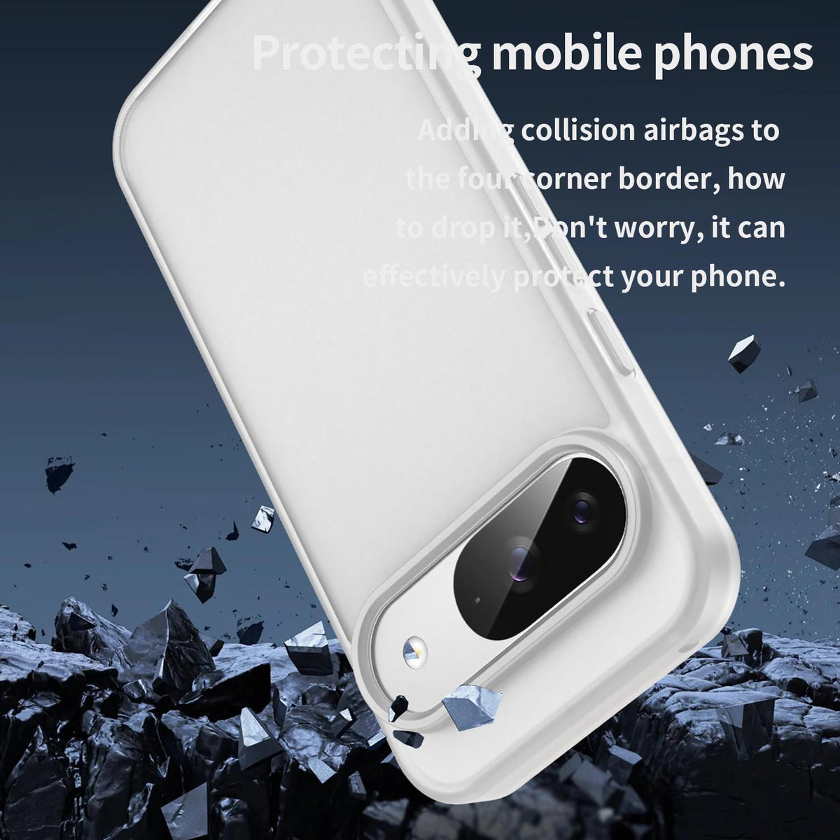 For Google Pixel 9 Fanying Series PC Hybrid TPU Translucent Frosted Phone Case - Matte White - EDA009919201J