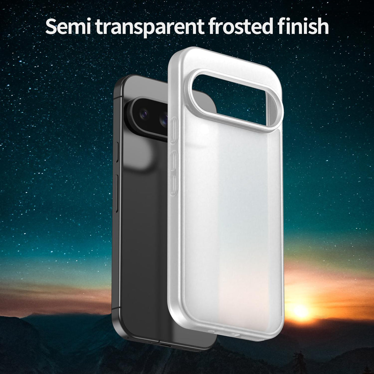 For Google Pixel 9 Fanying Series PC Hybrid TPU Translucent Frosted Phone Case - Matte White - EDA009919201J