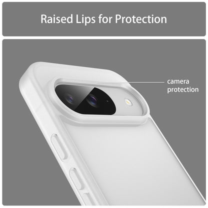 For Google Pixel 9 Fanying Series PC Hybrid TPU Translucent Frosted Phone Case - Matte White - EDA009919201J