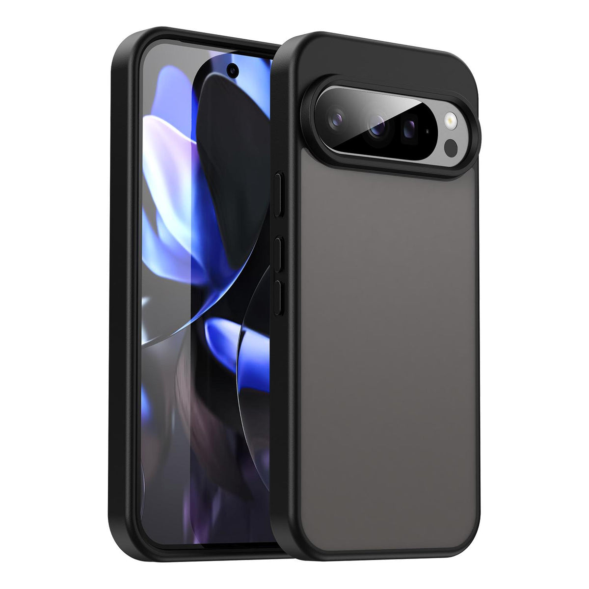 For Google Pixel 9 Pro Fanying Series PC Hybrid TPU Translucent Frosted Phone Case - Translucent Black - EDA009919202A