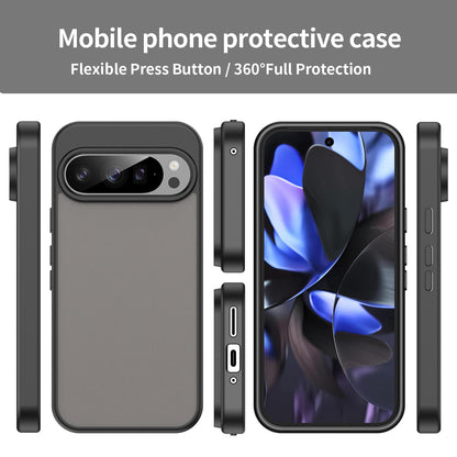 For Google Pixel 9 Pro Fanying Series PC Hybrid TPU Translucent Frosted Phone Case - Translucent Black - EDA009919202A
