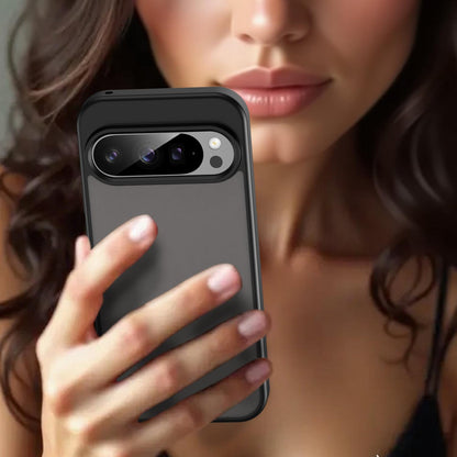 For Google Pixel 9 Pro Fanying Series PC Hybrid TPU Translucent Frosted Phone Case - Translucent Black - EDA009919202A