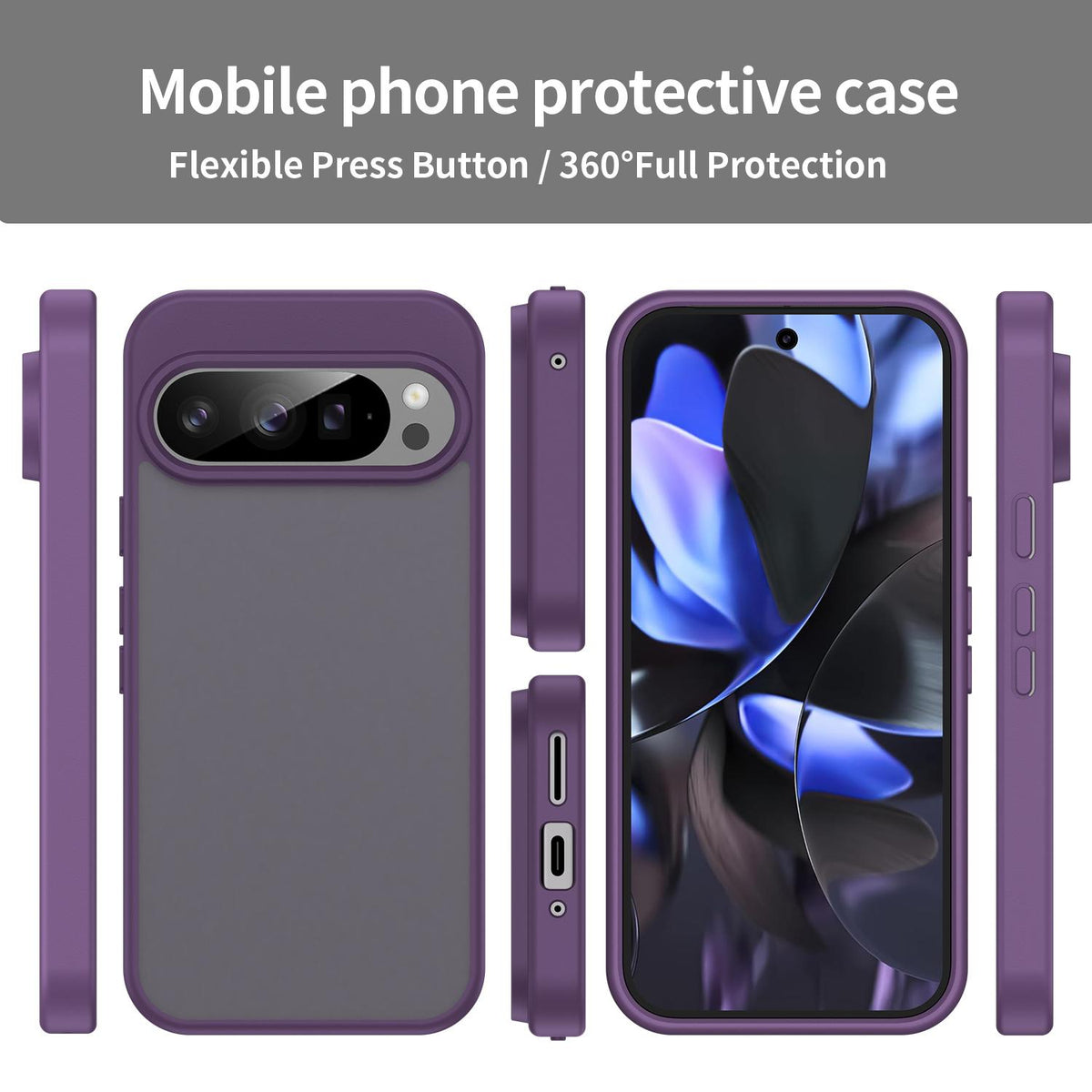 For Google Pixel 9 Pro Fanying Series PC Hybrid TPU Translucent Frosted Phone Case - Crystal Purple - EDA009919202B